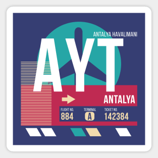 Antalya, Turkey (AYT) Airport Code Baggage Tag Magnet